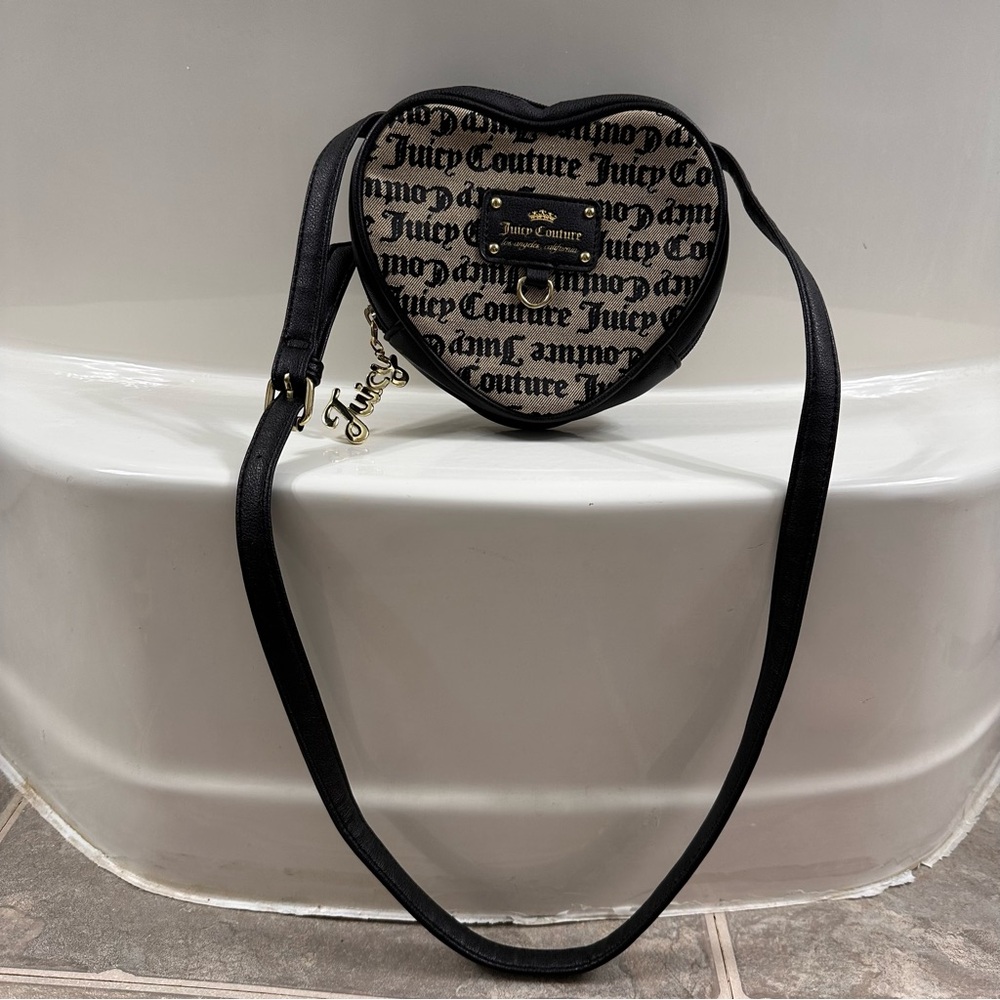 Juicy Couture Heart Shaped Purse | Crossbody Bag | Brown and Black